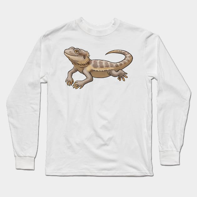 Reptile - Bearded Dragon Long Sleeve T-Shirt by Jen's Dogs Custom Gifts and Designs